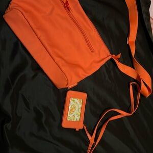 Vera Bradley Orange Crossbody with Small coin purse id holder